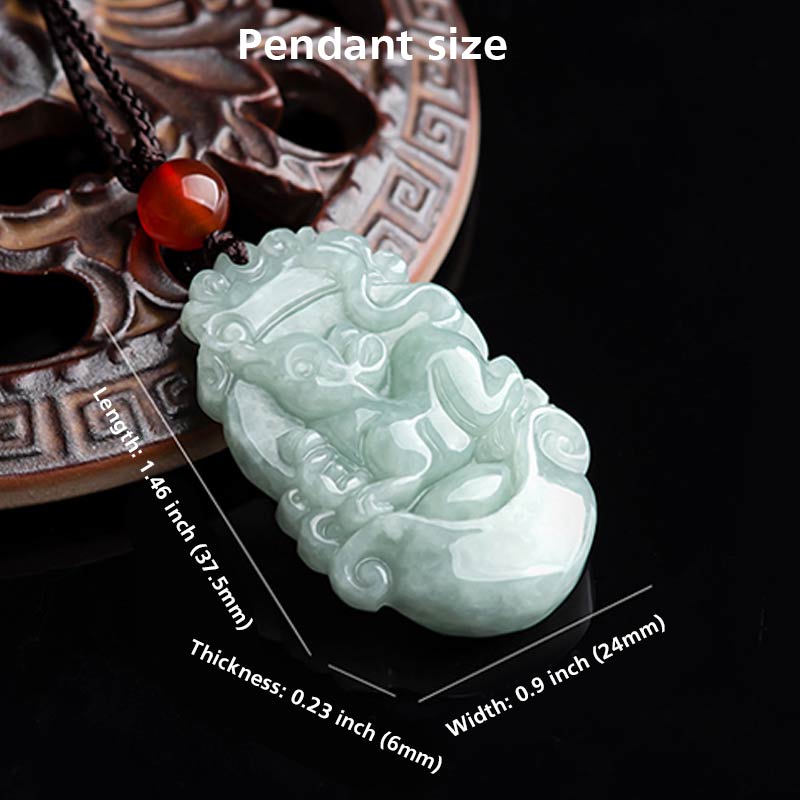 Unisex Jade Chinese Zodiac Success Pendant Necklace