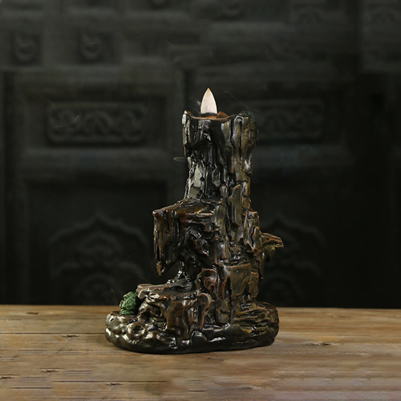 Resin Waterfall Incense Burner with Backflow Smoke Effect