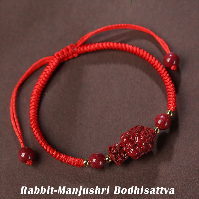 Chinese Zodiac Cinnabar Amulet Blessing String Bracelet