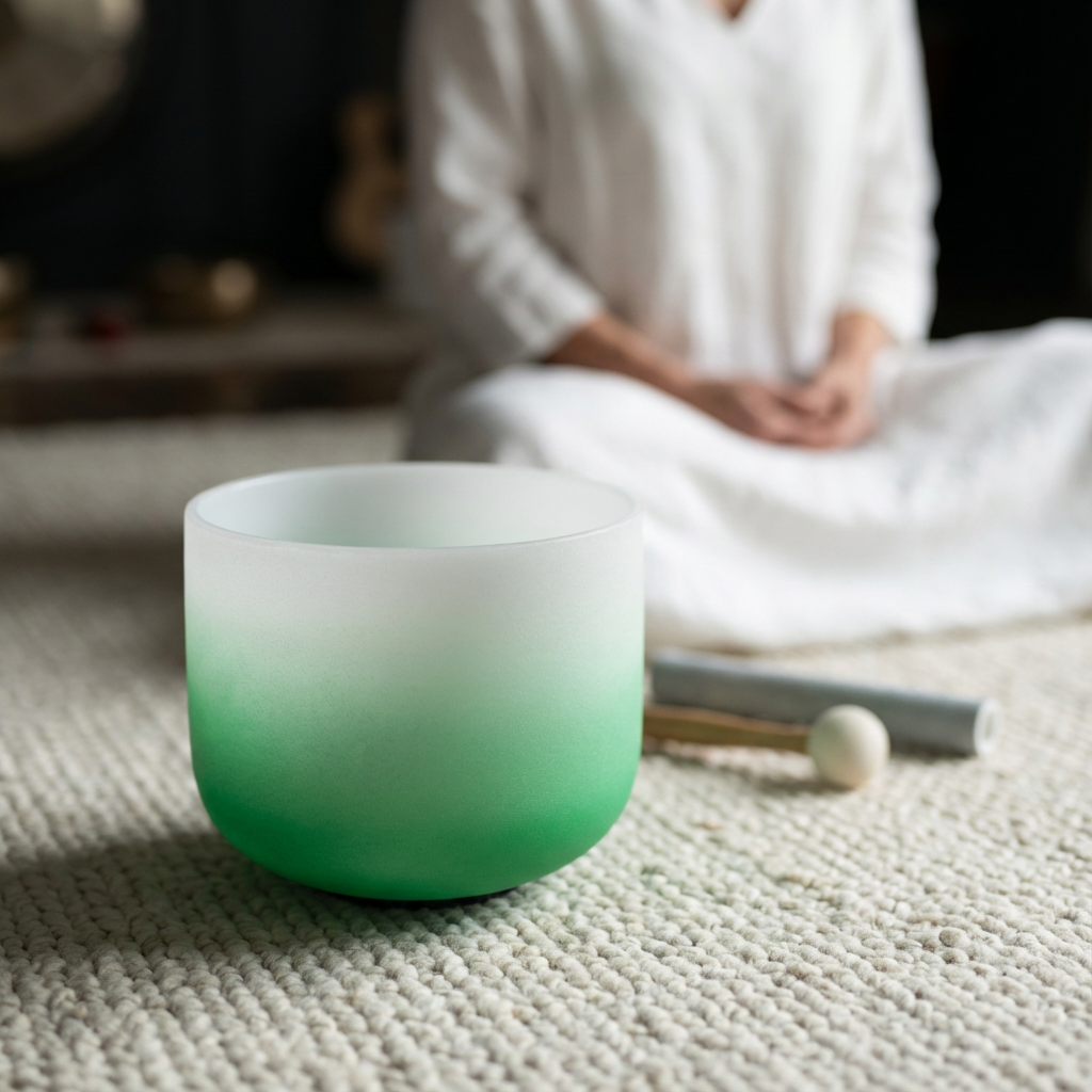 Crystal Singing Bowl - Heart Chakra F Note Meditation Bowl