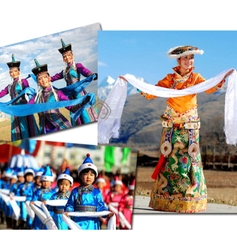 Silk Tibetan Khata Scarf 5 Colors for Zen Decor