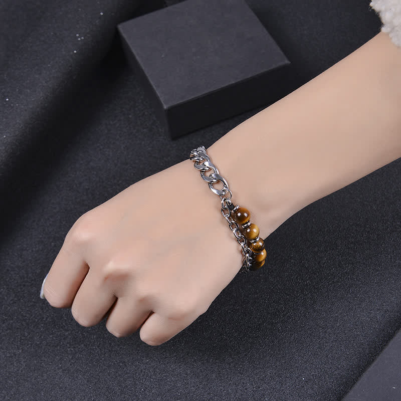 8mm Tiger Eye Picasso Jasper Energy Bracelet