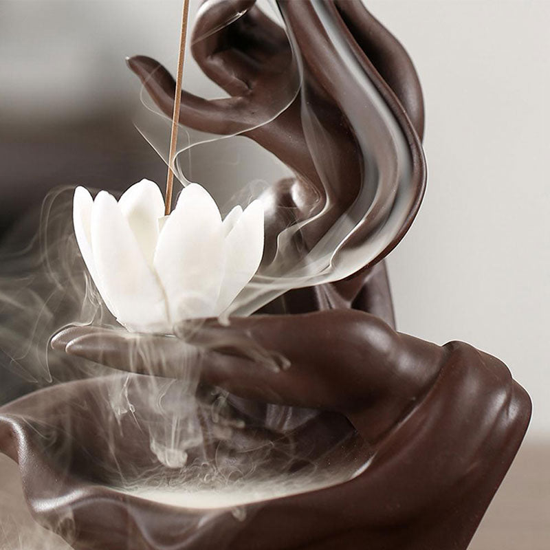 Lotus Bergamot Backflow Incense Burner for Meditation
