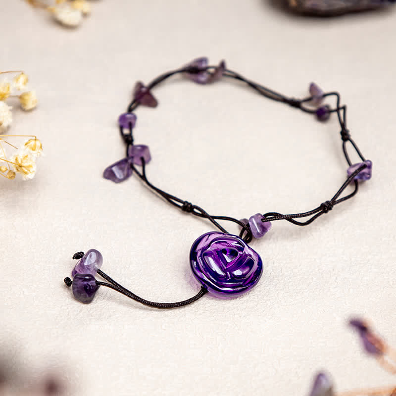 Amethyst Jewelry Bundle with Bracelet, Anklet & Necklace Set