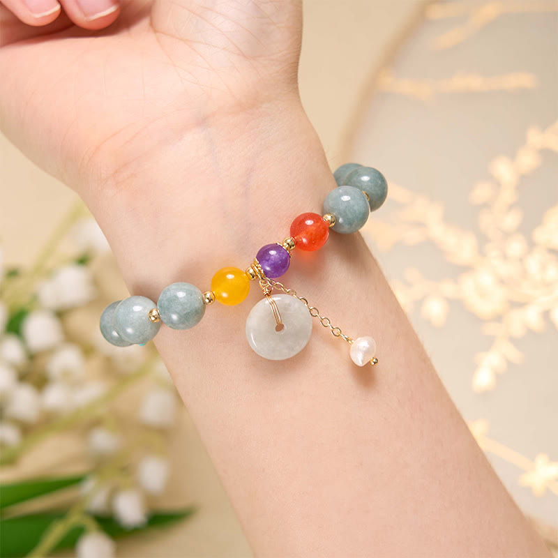 Jade Red Agate Peace Buckle Confidence Bracelet