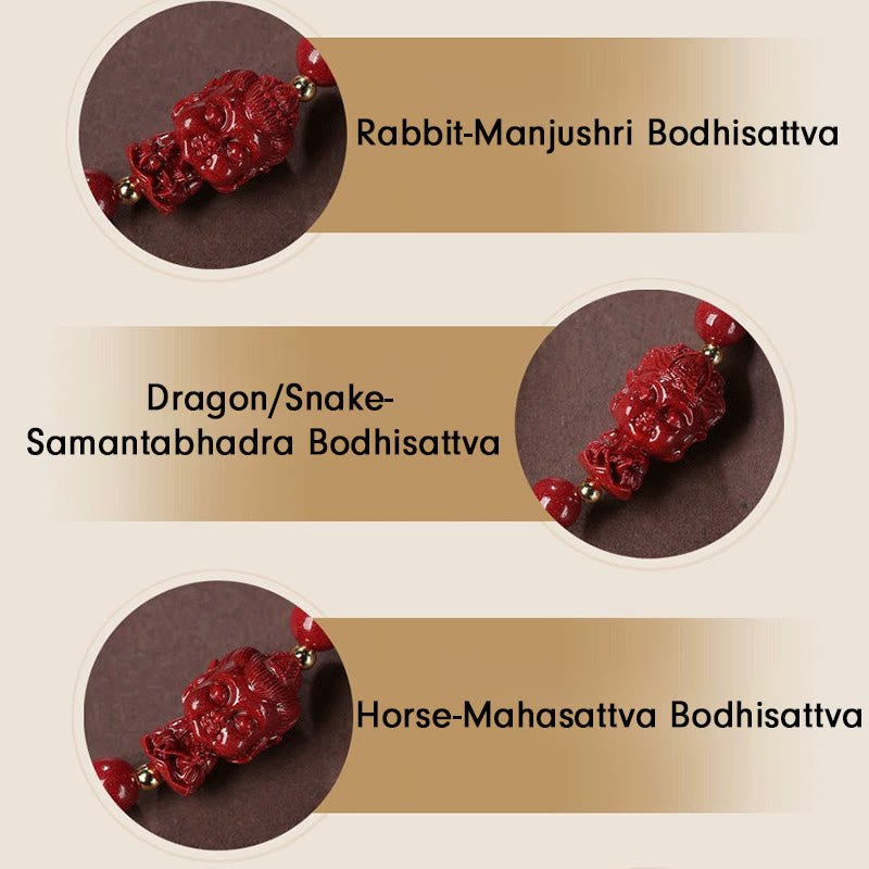 Chinese Zodiac Cinnabar Amulet Blessing String Bracelet