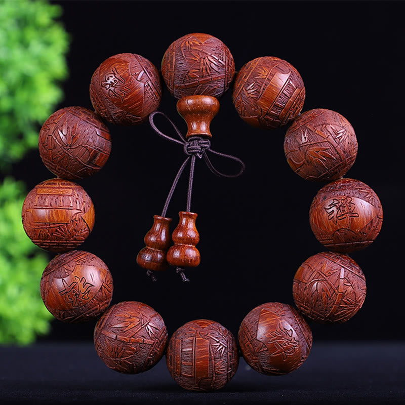 Rosewood Chinese Zodiac Bracelet | 12 Zodiac Beads Warmth