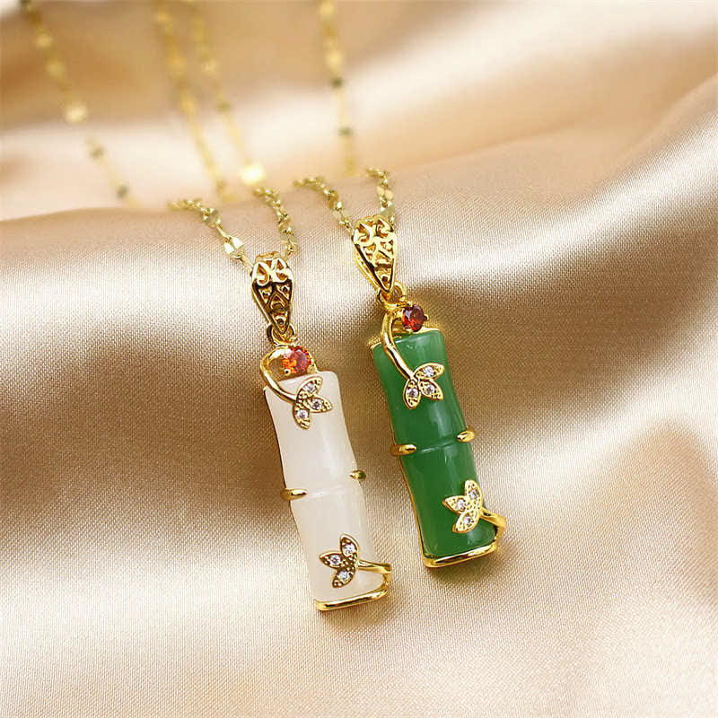 Unisex Jade Necklace with White & Cyan Jade for Protection and Luck