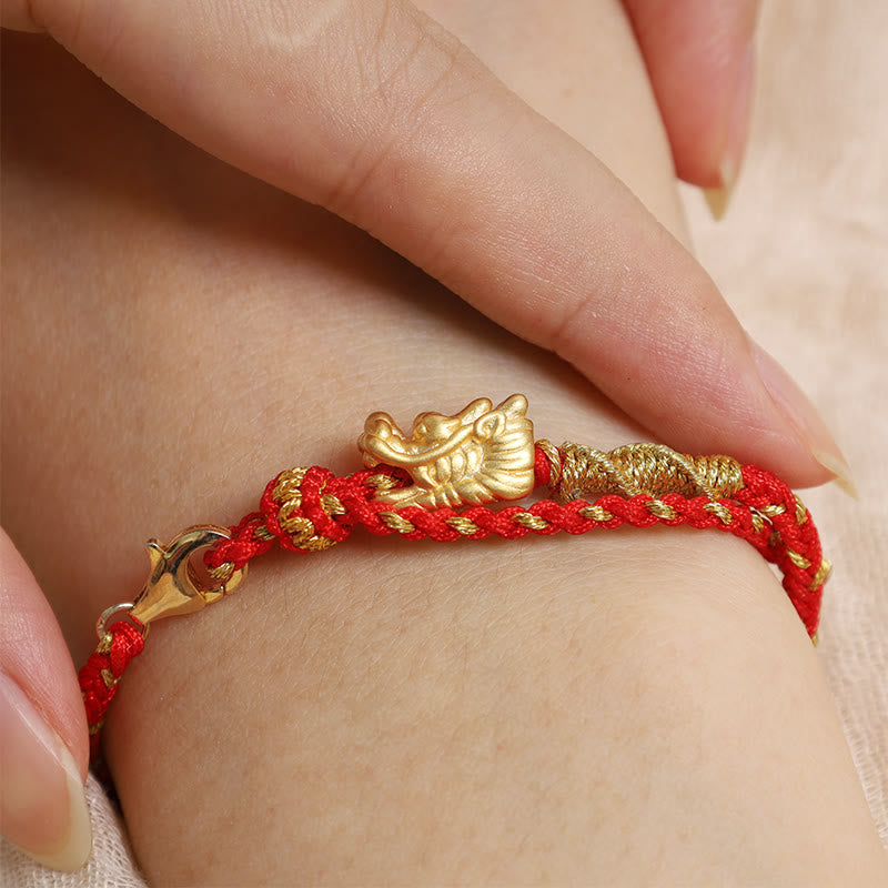 Dragon Luck Bracelet | 999 Sterling Silver Red String Protection