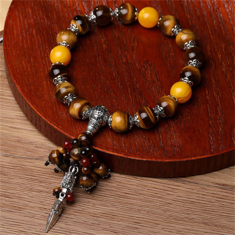 Tiger Eye Dragon Vein Agate Power Healing Bracelet