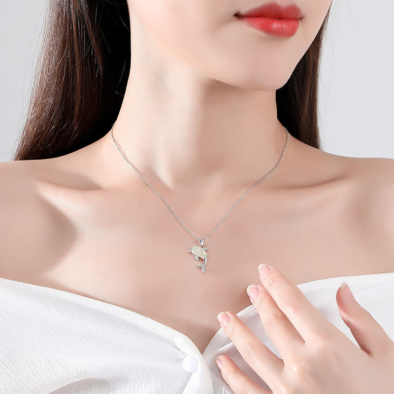 Sterling Silver Jade Necklace Set with Pendant, Ring & Earrings