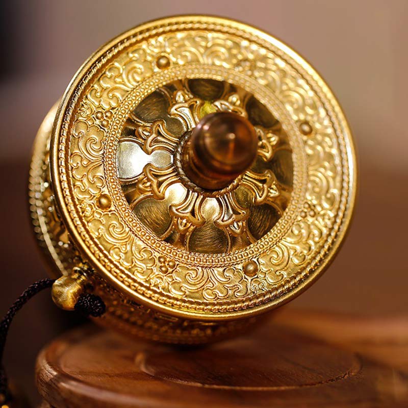 Sandalwood Prayer Wheel with Om Mani Padme Hum Mantra | Healing Sounds