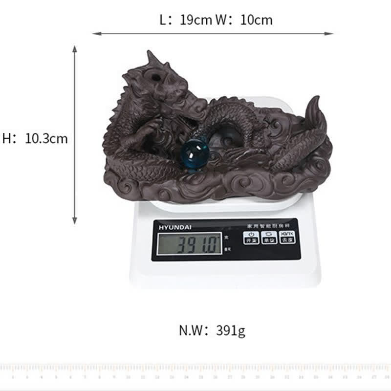 Purple Clay Dragon Incense Burner for Luck & Protection