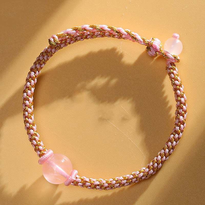 Handmade Red Agate Amethyst Calm Braided Bracelet