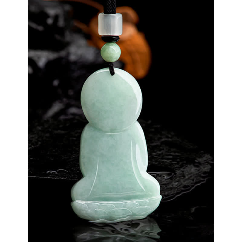 Amitabha Buddha Jade Amulet Necklace Compassion Symbol