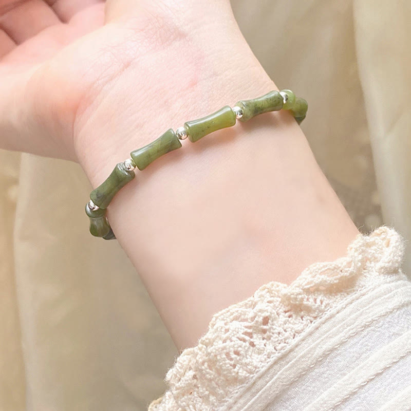 15cm Jade Lucky Cat Fu Character Abundance Bracelet