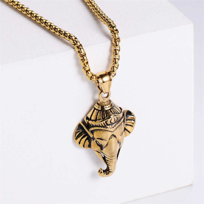 Ganesh Necklace Titanium Steel Pendant Protection Unisex