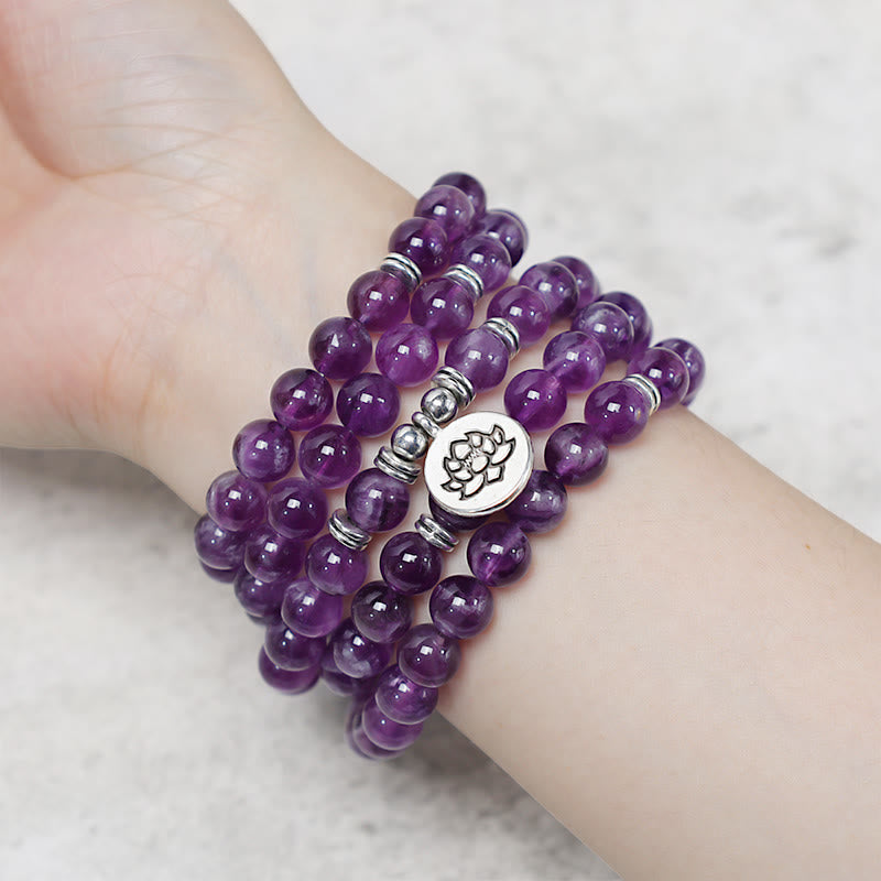8mm Amethyst Purification Mala Bracelet for Healing