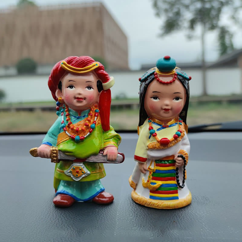 11cm Hand Painted Tibetan Spiritual Figures Ornament