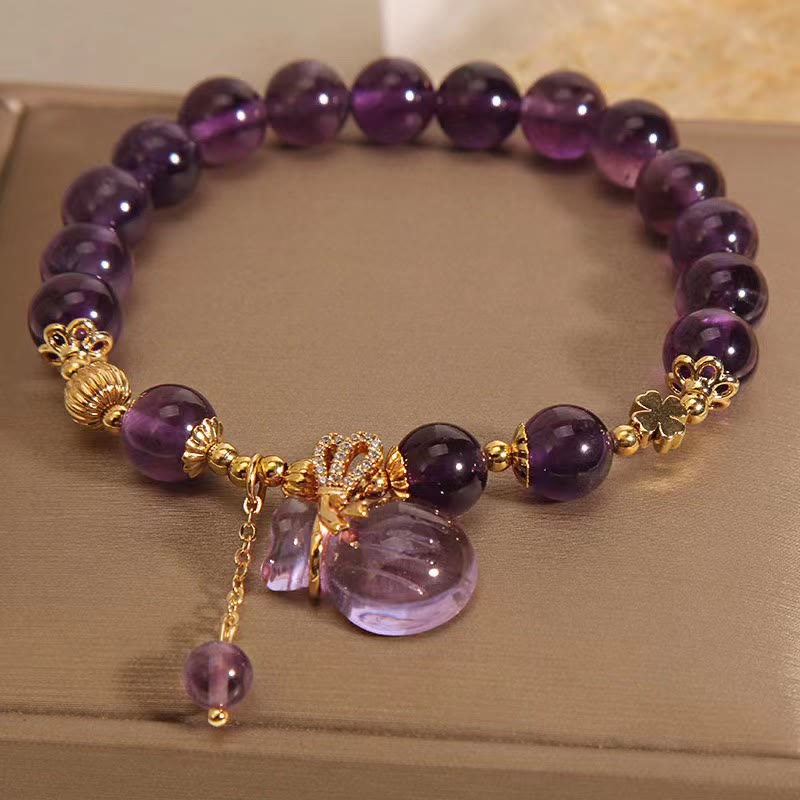 Natural Amethyst Crystal Bracelet for Healing and Balance