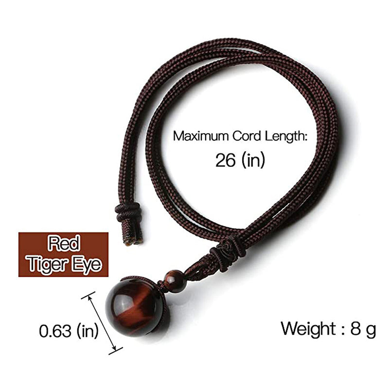 16mm Tiger Eye Protection Necklace for Courage and Balance