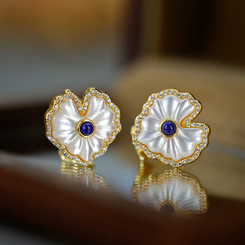 925 Sterling Silver Spiritual Necklace Set with Tridacna Red Agate Lazurite