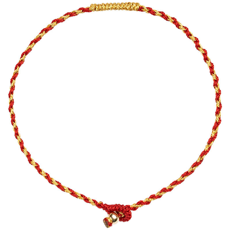 14K Gold Plated King Kong Knot Rope Bracelet for Spiritual Luck