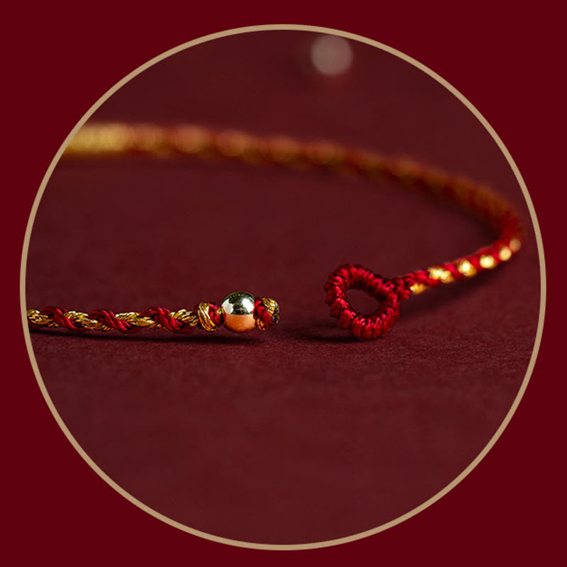 14K Gold Plated King Kong Knot Rope Bracelet for Spiritual Luck