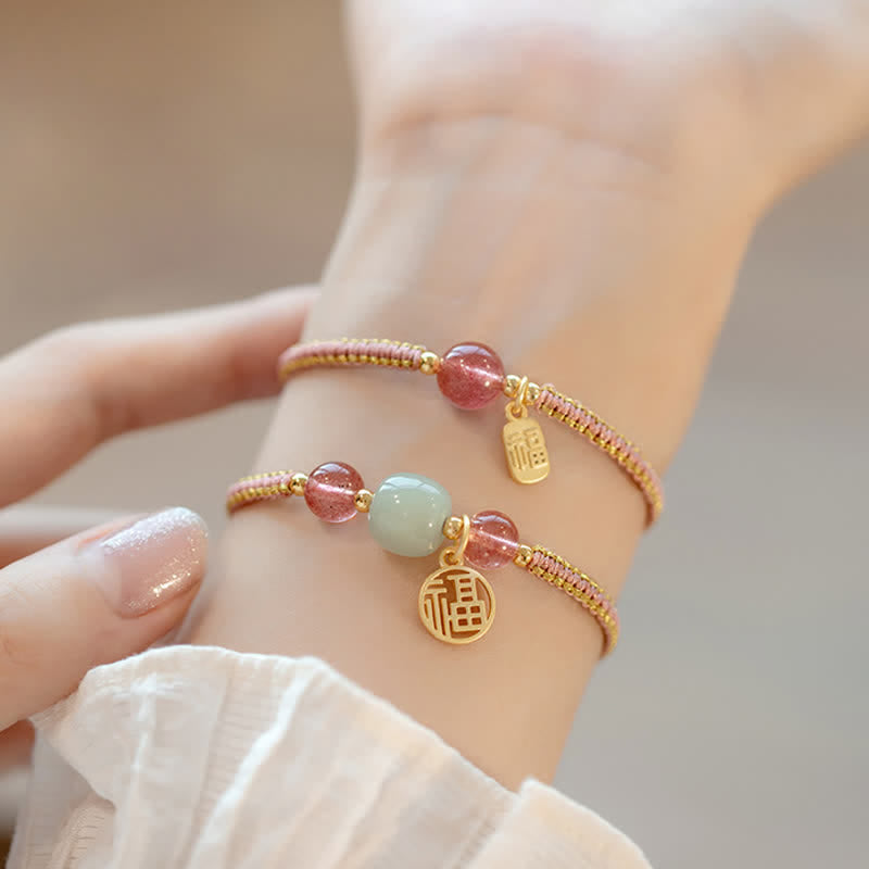 Red Agate Jade Lotus Confidence Bracelet