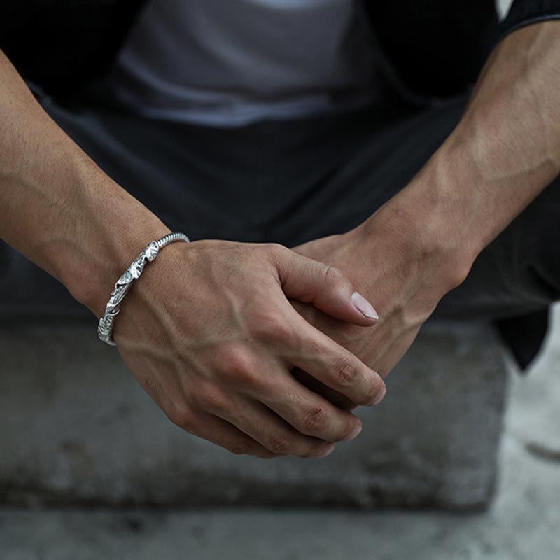 White Copper Lotus Bracelet for Wealth & Healing | Unisex