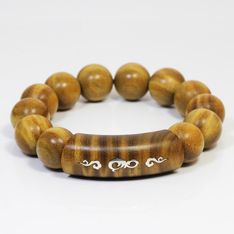 8mm Green Sandalwood Om Mani Padme Hum Peace Bracelet