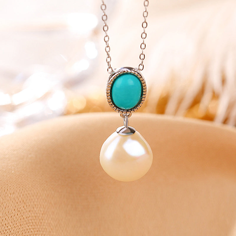 925 Sterling Silver Pearl Turquoise Healing Wisdom Jewelry Set