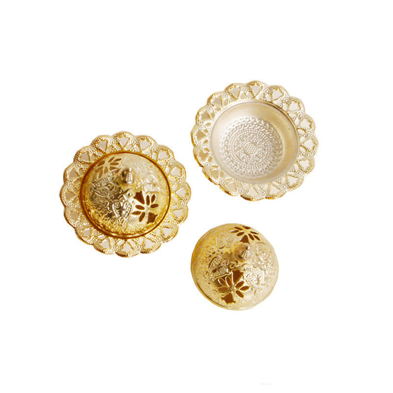 Gold Mini Tibetan Incense Burner for Meditation and Serenity