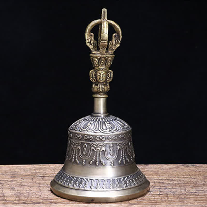 Copper Tibetan Bell and Vajra Meditation Set - Small