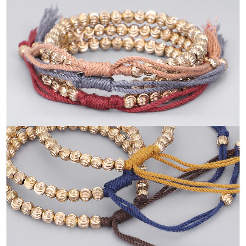 Tibetan Copper Bead Spiritual Bracelet for Luck & Balance