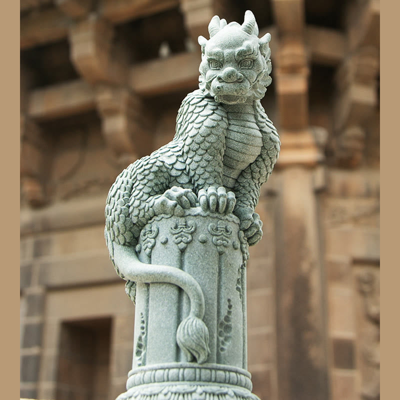 Standing Feng Shui Chinese Dragon Statue for Luck & Success