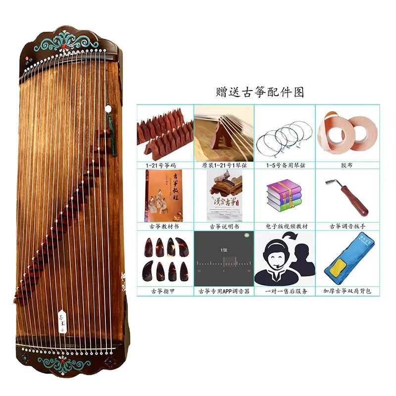 100Cm Portable Mini Guzheng Handmade Paulownia Wood Zither Beginner Guqin Traditional Chinese Music Instrument with Accessories