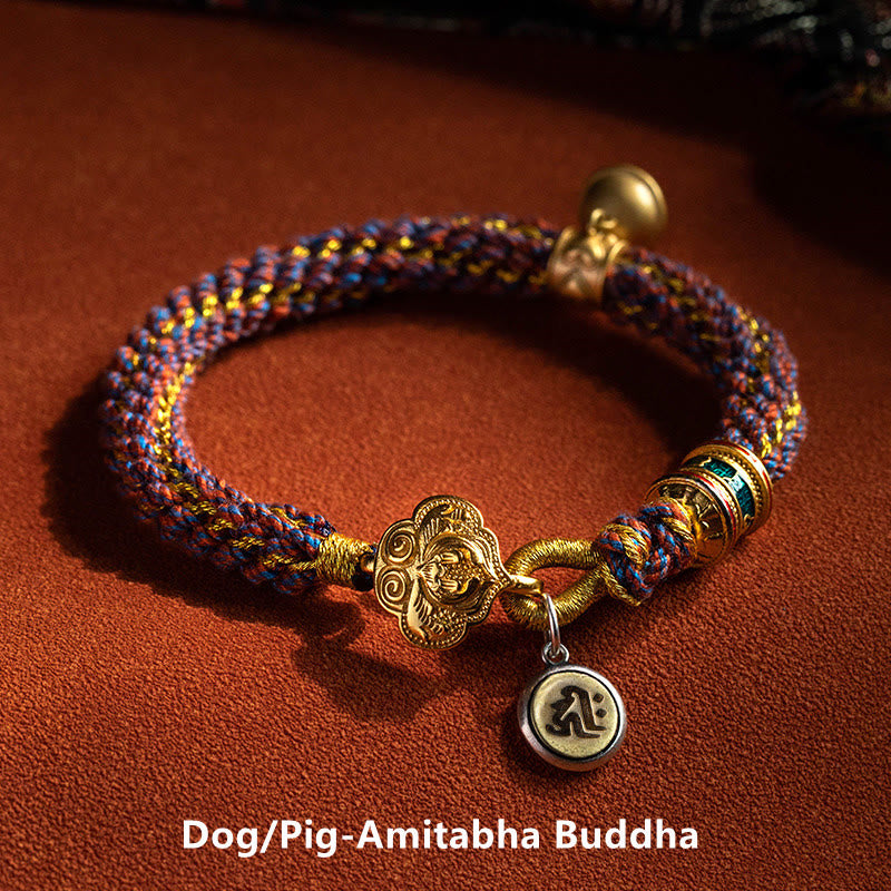 Sterling Silver Chinese Zodiac Red String Luck Bracelet