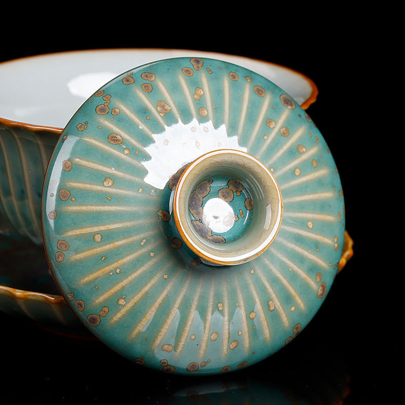 Retro Glaze Kiln Change Ceramic Gaiwan Tea Cup 150ml