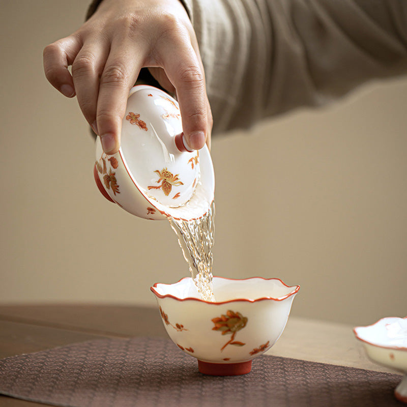 White Porcelain Gaiwan Set for Zen Decor & Tea Rituals