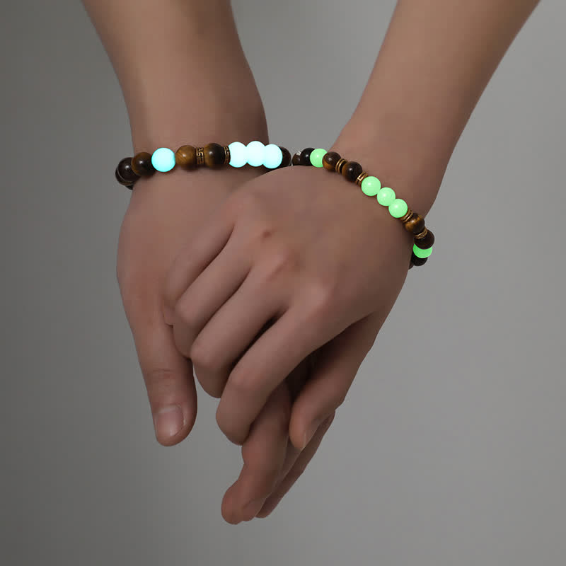 Unisex Tiger Eye Glowstone Protection Couple Bracelet