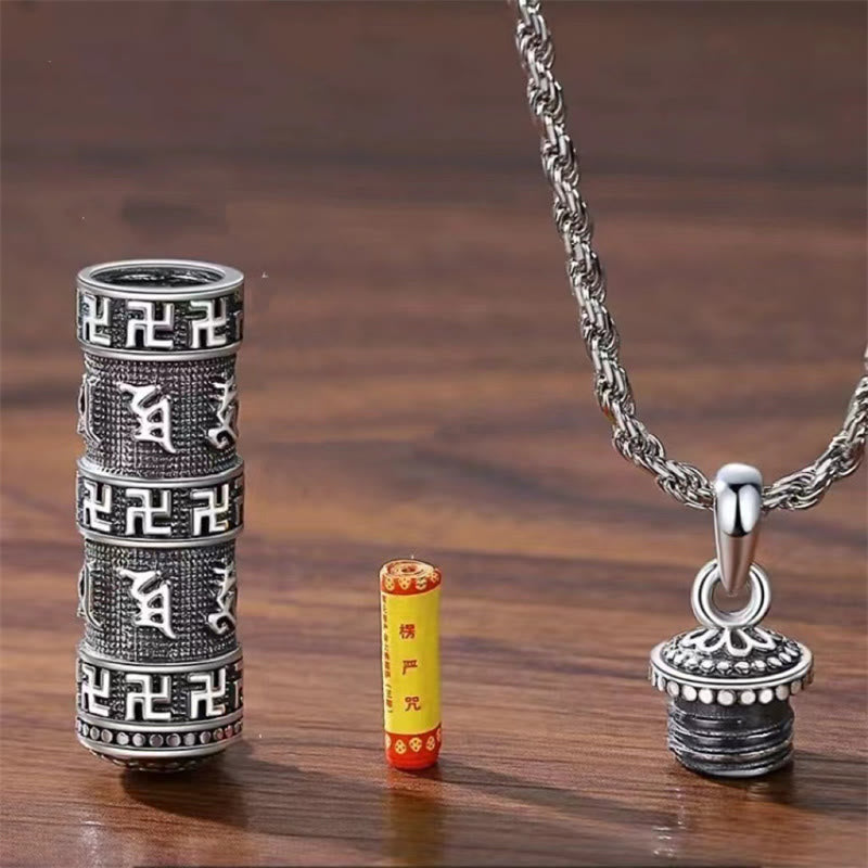 Om Mani Padme Hum Swastika Twisted Chain Wisdom Necklace
