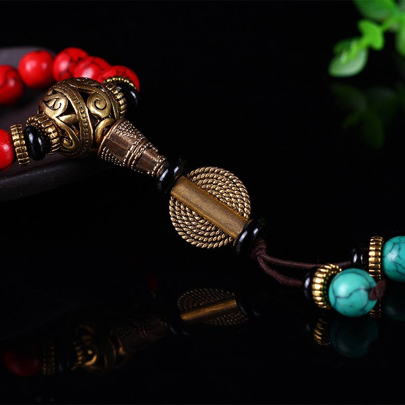 8mm Red Turquoise Lucky Mala Necklace Bracelet