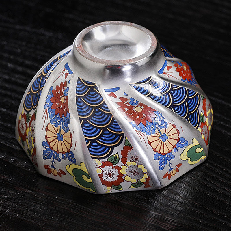 Chrysanthemum Ceramic Teacup for Zen Decor | 165ml & 100ml
