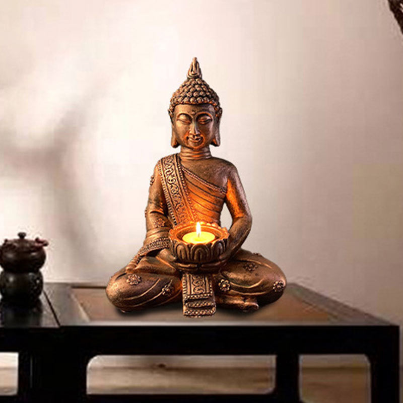 Tibetan Buddha Blessing Candlestick Decoration 19cm