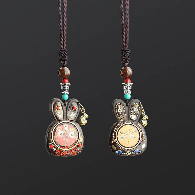 Ebony Five God of Wealth Spiritual Necklace Pendant