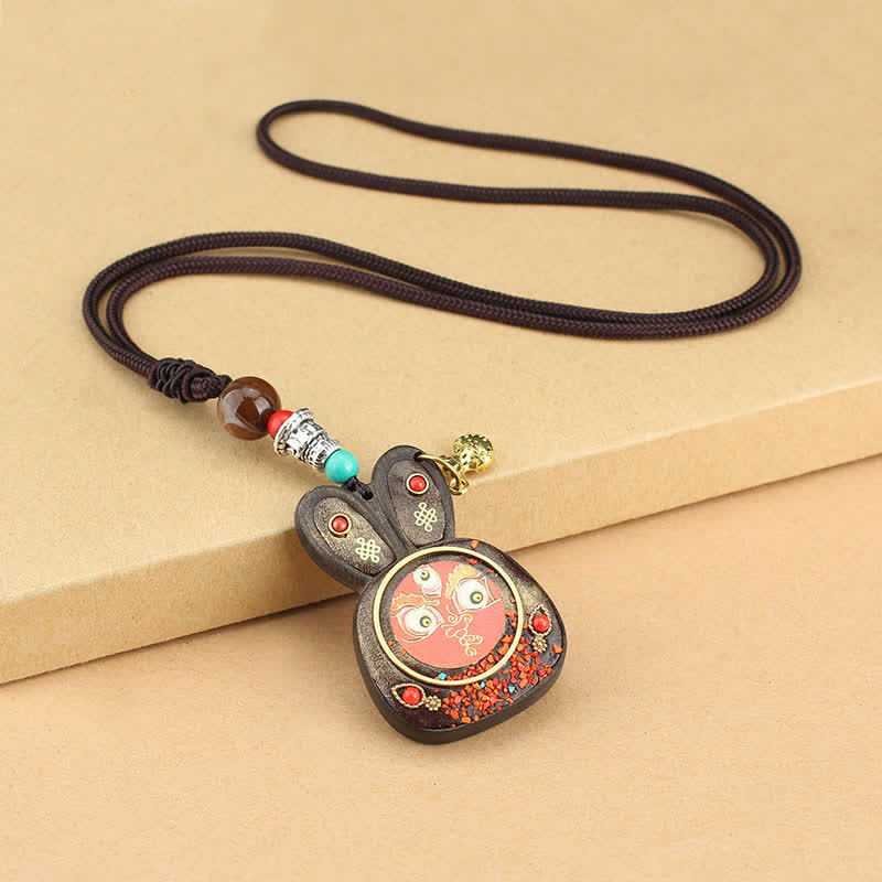 Ebony Five God of Wealth Spiritual Necklace Pendant