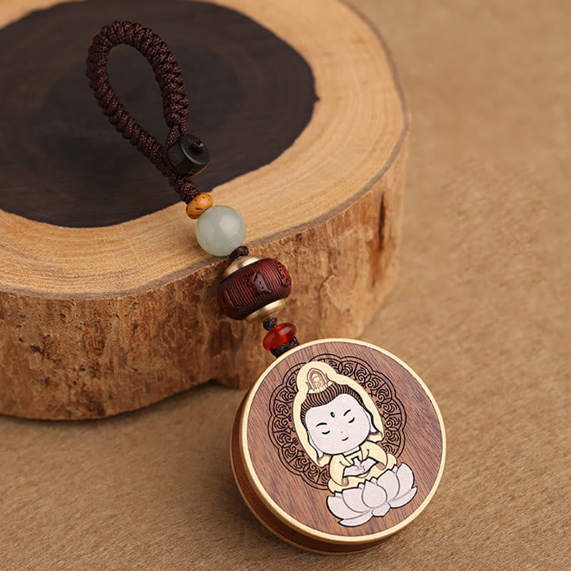 Ebony Rosewood Spiritual Balance Car Key Chain | Healing Sounds