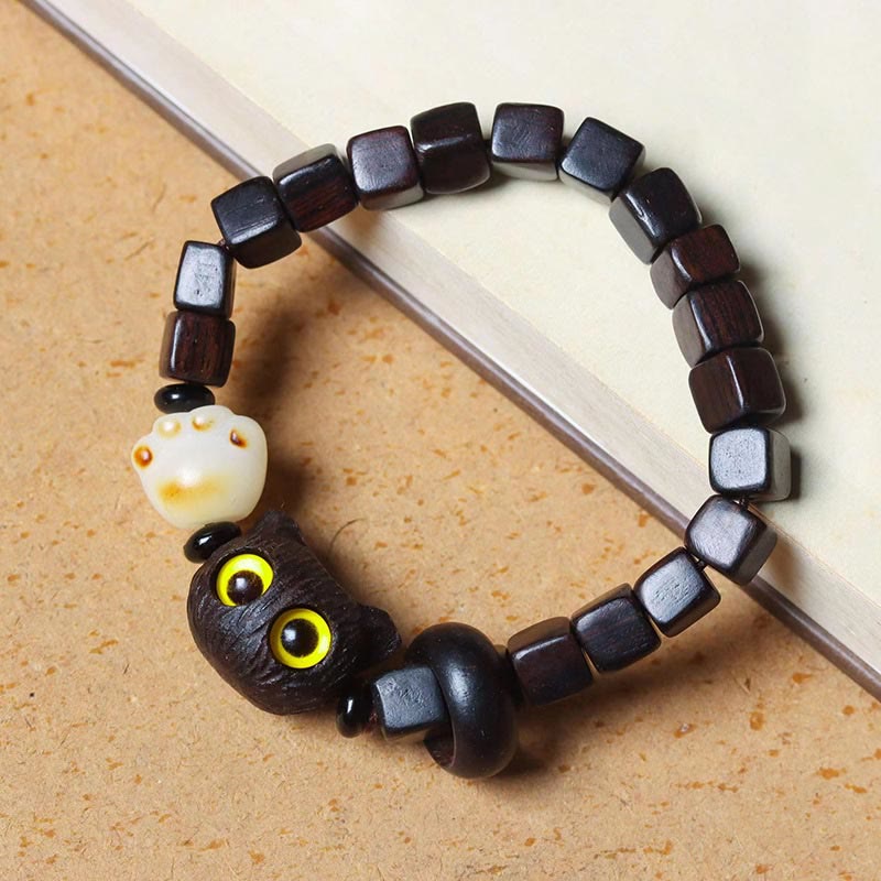 Ebony Wood Bracelet 8mm Beads for Balance and Calm