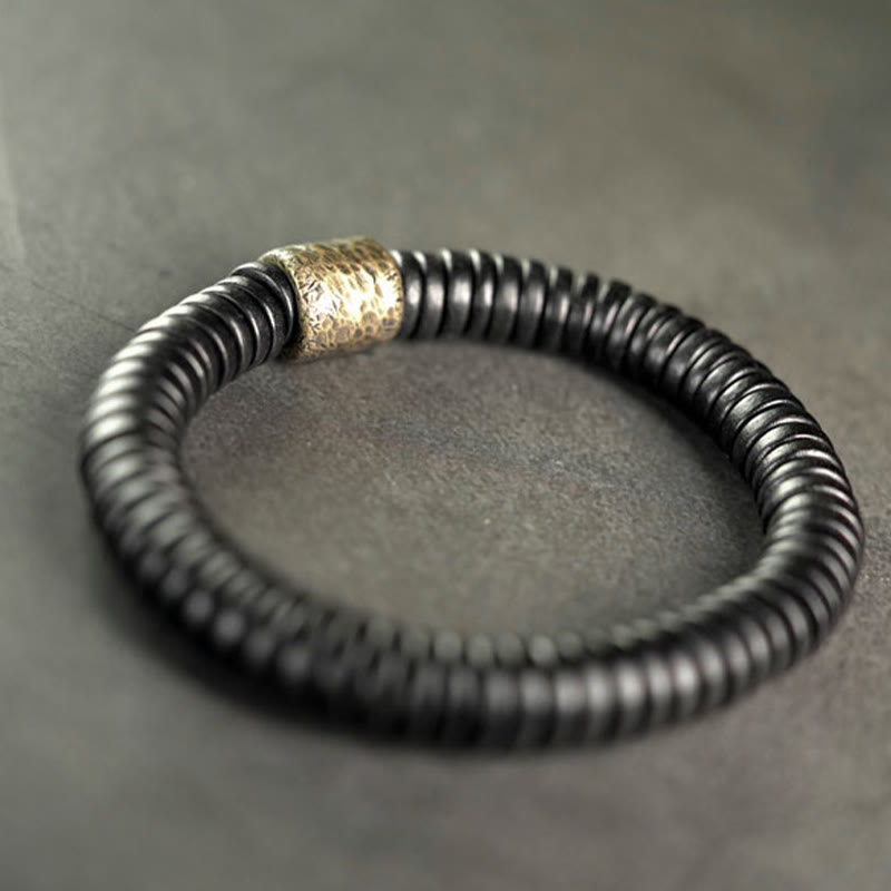 Ebony Wood Brass Calm Bracelet | Grounding Peace Jewelry